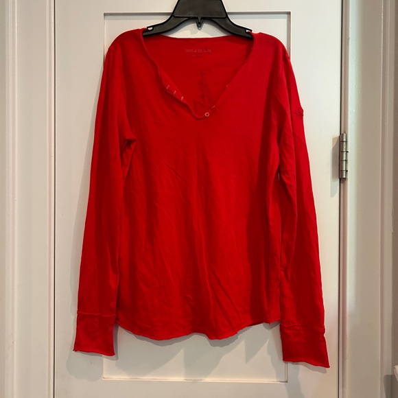 Zadig&Voltaire Crystal Bolt Button Henley Shirt - size M - Picture 2 of 8